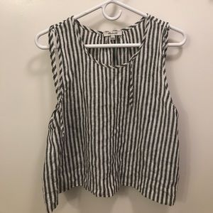 Gray (almost black) and white striped tank